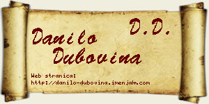 Danilo Dubovina vizit kartica